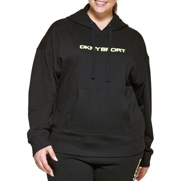 NWoT DKNY Sport Women's French Terry Logo Pullover Hoodie Black Size M $60 6C091 - Picture 1 of 1